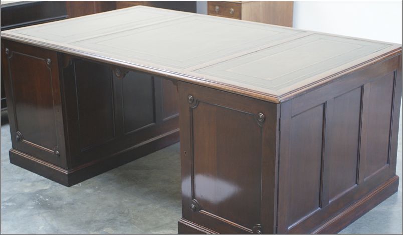 1026 Antique Large Mahogany Partners Desk (3)